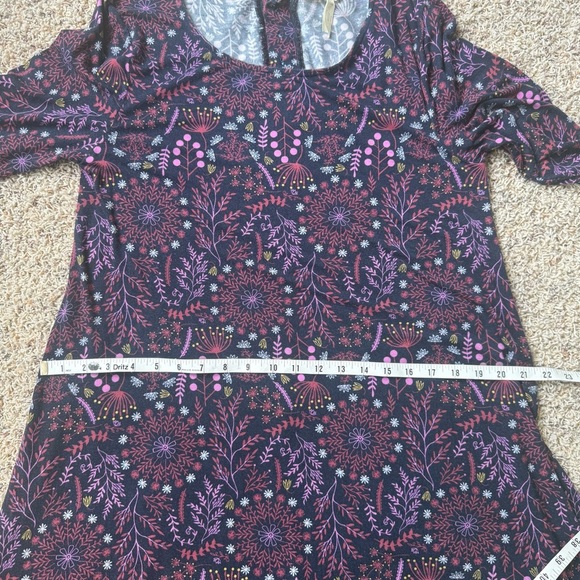 Matilda Jane Resolution Navy Floral Long Sleeve Jersey Trapeze Dress Size Large - Picture 11 of 12